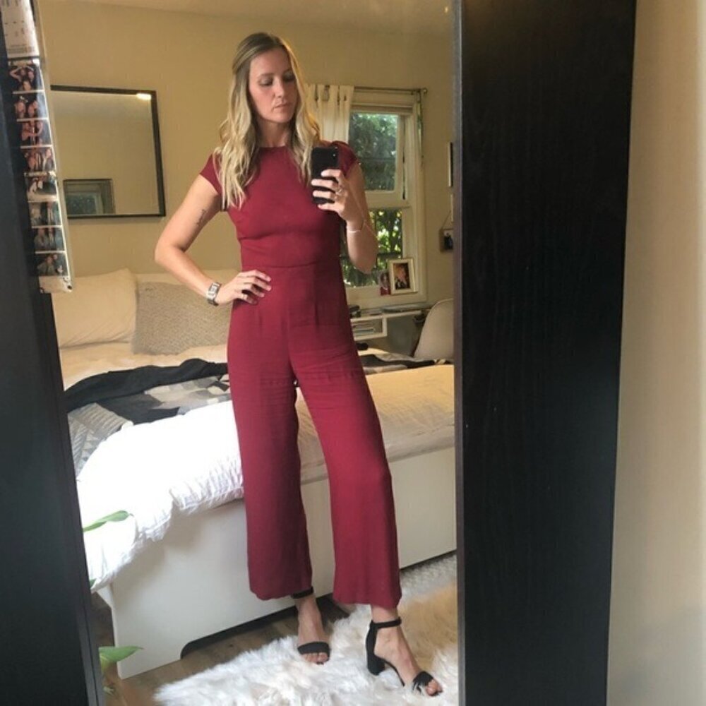 Reformation Mayer Jumpsuit in Garnet